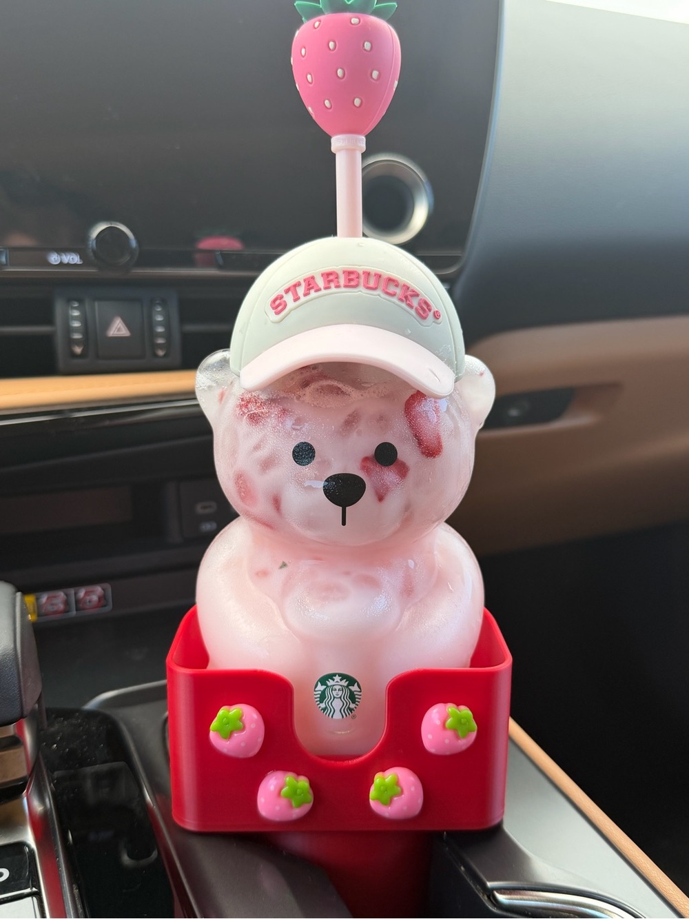 Starbucks Strawberry Bearista Cup Holder - Pink & Red - Picture 5 of 5